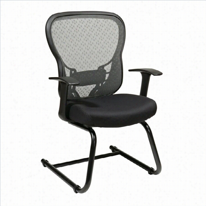 Office Star 529 Series Deluxe Spacegrid Back Visitors Office Chair In Black