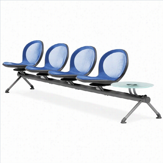 Ofm Beam Guest Chair Wiith 4 Seats And Table In Marine