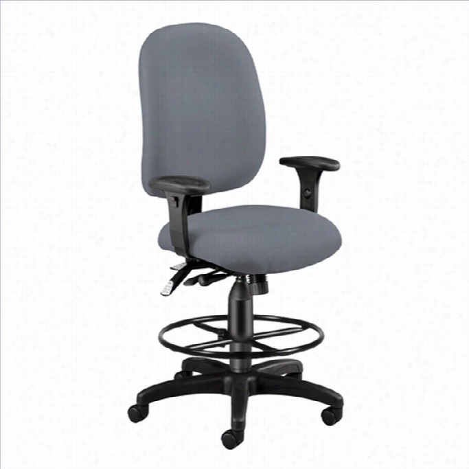 Ofm Ergonomic Task Dratfing Office Char With Drafting Kit In Gray