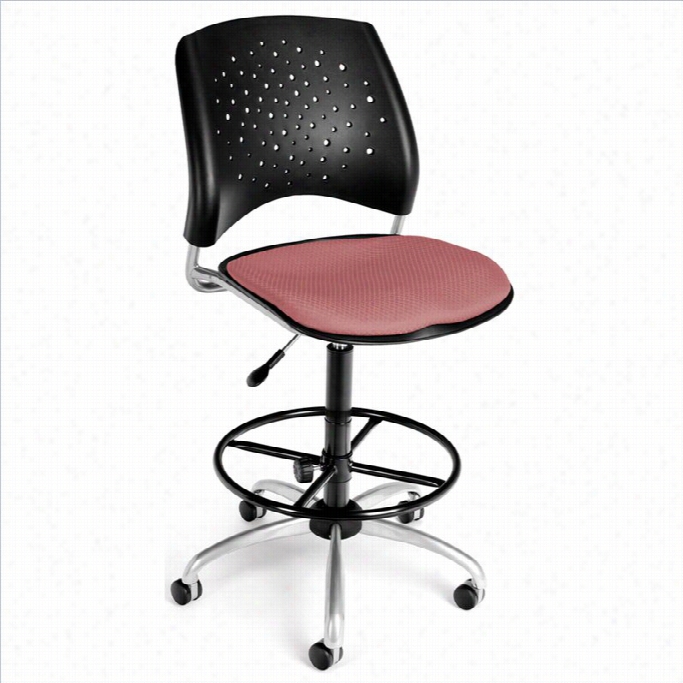 Ofm Stars Wivel Drafting Chair With Drafting Kit In Coral Pink