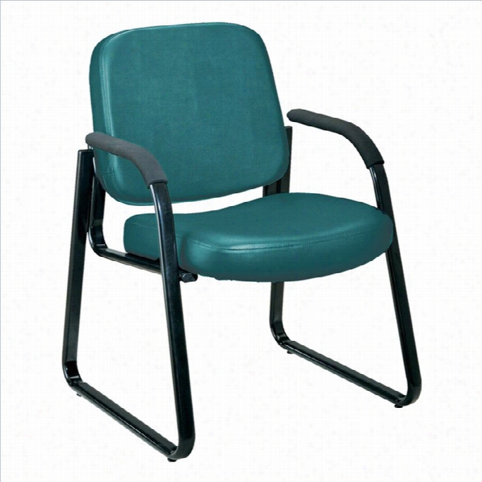 Ofm Vinyl Guest Chair With Arms In Teal