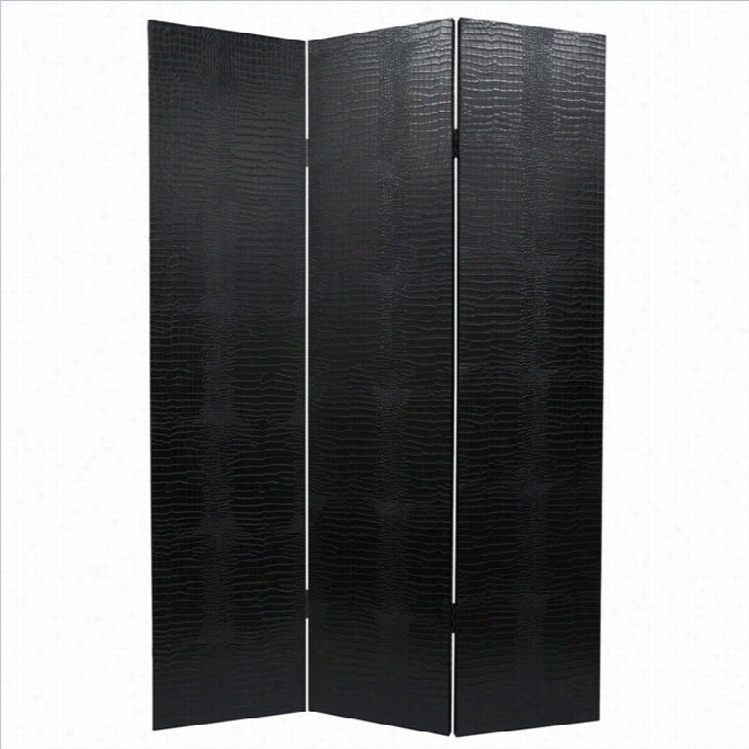 Oriental Furnitude 6'tall Crocodile Room Divider  In Black