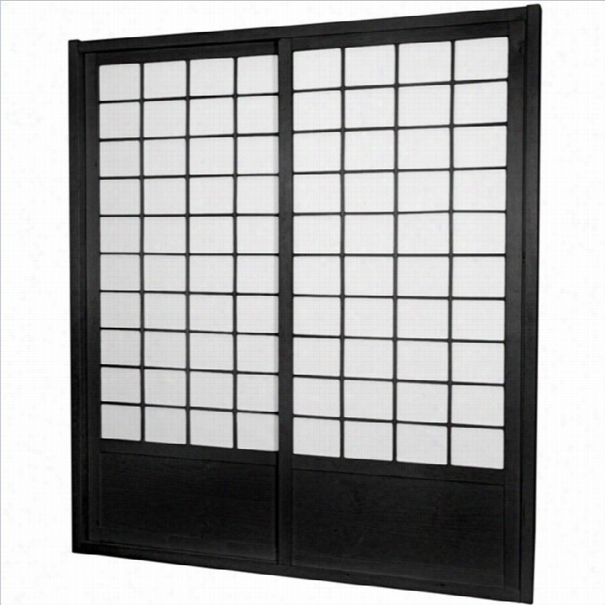 Oriental Furnitur 7' Tall Zen Shoji Sliding Door Kit In Black