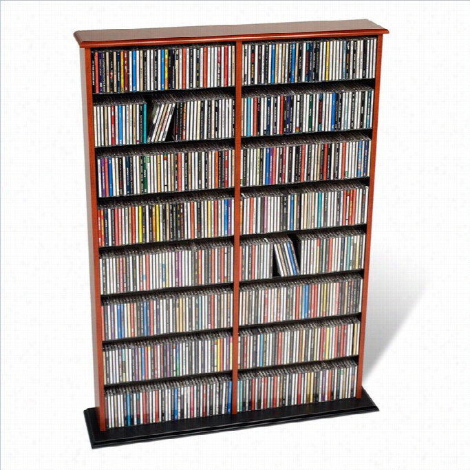 Prepac 51 Double Cd Dvd Wall Media Storage Rack In Cherry And Black