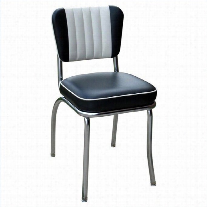Richardson Seating Reteo 1950s Diber Dining Chair In Black And White With 2 Box Seat