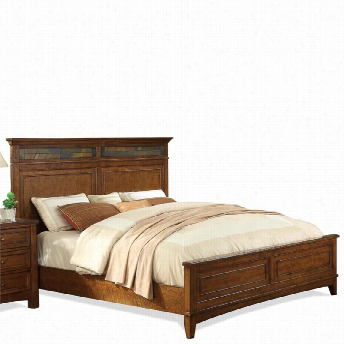 Riverside Furniture Craftsman Home Panel Bed In Amricana Oak