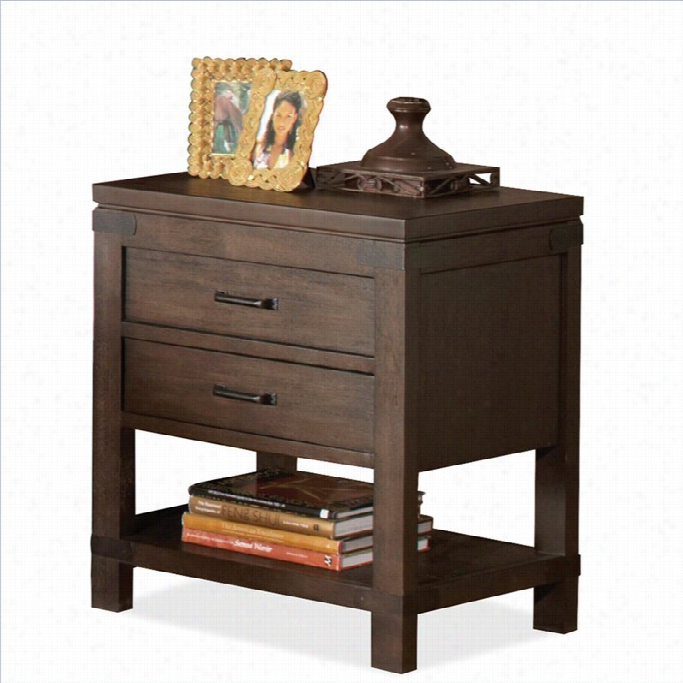 Riverside Furniture Promenade 2 Drrawer Nightstand In Warm Cocoa