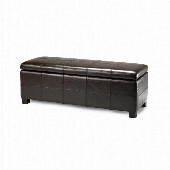 Safavieh Madispn Leather Storage Bench In Brown