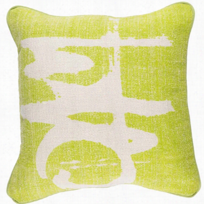 Surya Bristle Down Fil 20 Square Pillow In Green