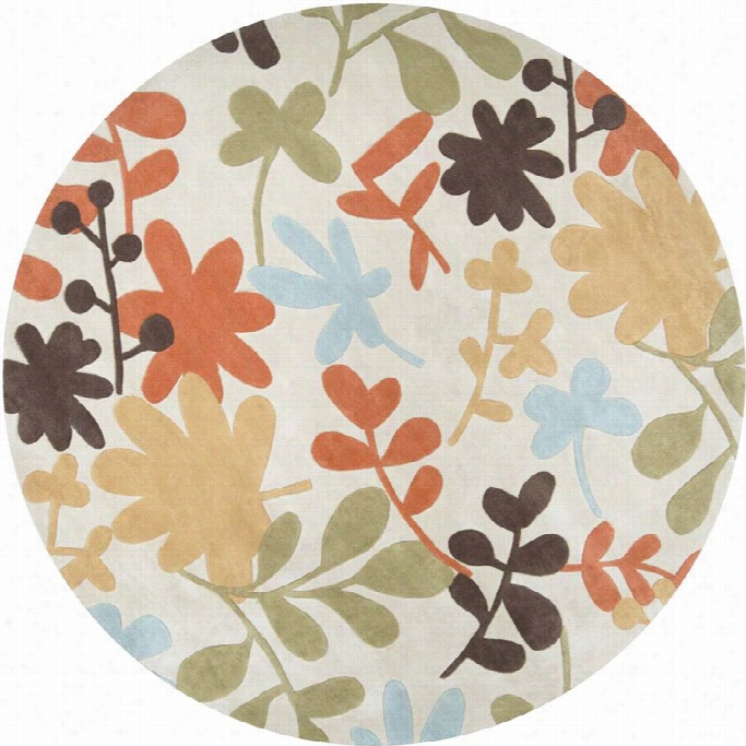 Surya Cosmopolitan 8' X 8' Round Hnd Tuftedd Rug And Neutral