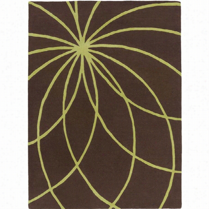 Surya Forum 8' X 11' Hand Tufted Wool Rug In Brown And Geen
