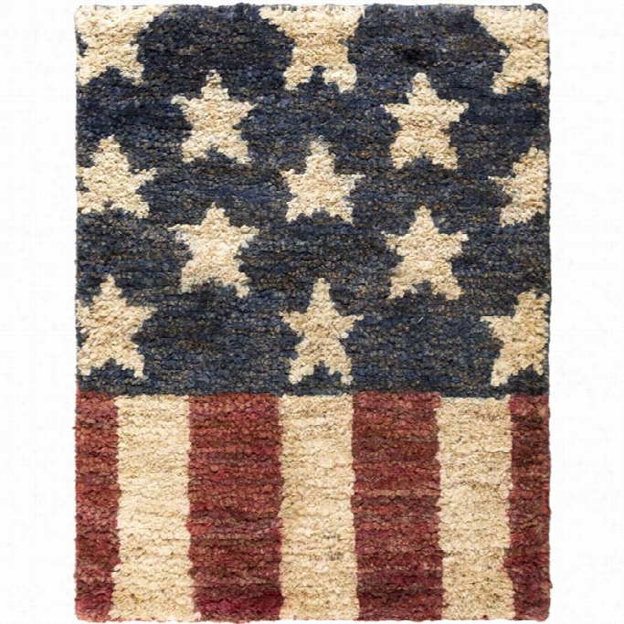 Surya Scarborough 2' X 3' Hand Knotted Jute Rug In Red Blue