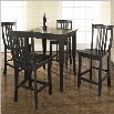 Crosley Furniture 5 Piece Pub Set with School House Stools in Black
