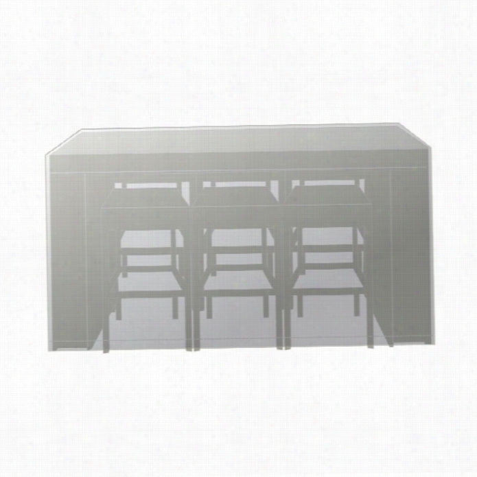 Tkc Patio Bar Table Set With 6 Chairs Cover In Beie