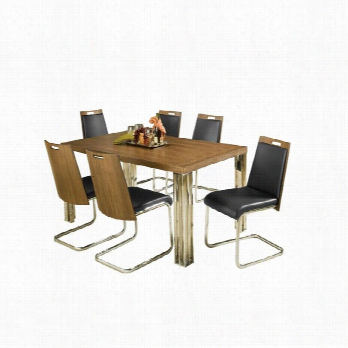 Trivoli 7pc Dining Set In Walnut Veneer