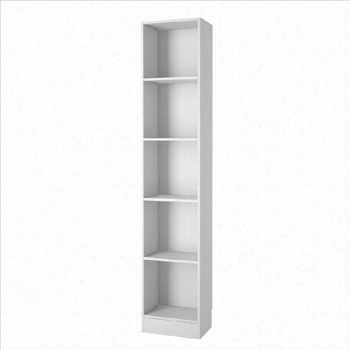 Tvilum Element Talll Nrrow 5 Shelf Bookcasei N White