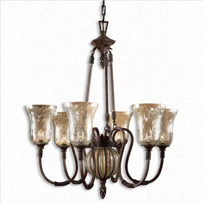 Uttermost Galeana 6 Light Iron Chandelier In Anttique Saddle