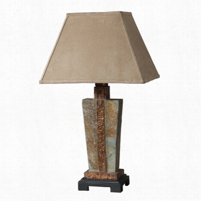 Uttermost Indoor And Outdoor Slate Accent Lamp In Hammered Opper