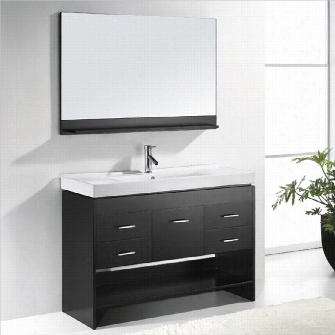 Virtu Usa Gloria 48 Ceramic Single Bathroom Vanity Cabniet Set In Espresso