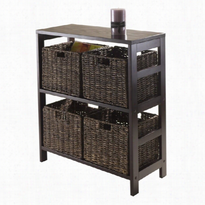 Winsome Granville 5pc Storage Shlf With 4 Baskets In Espresso