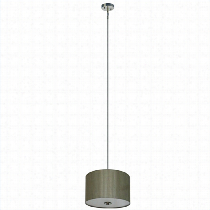 Yosemite Home Decro Lyell Forks 3 Light Pendant In Satin Steel  With Toffee Crunch Shade