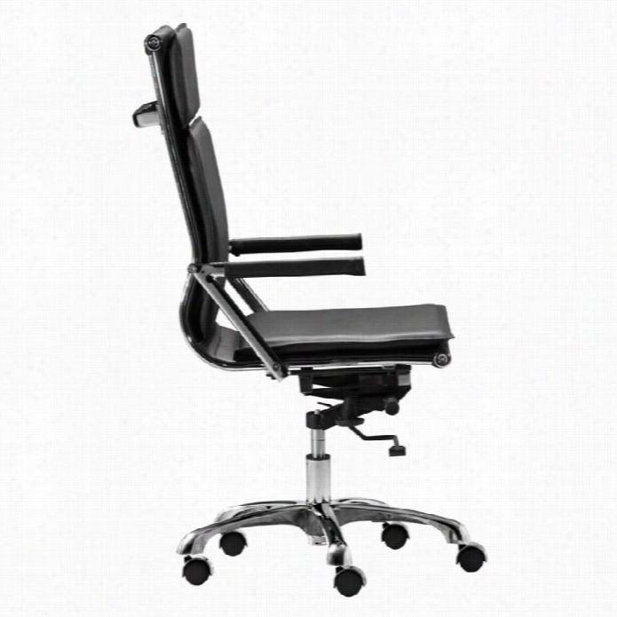 Zuo Lider Plus Modern Leatherette High Back Office Chair In Black