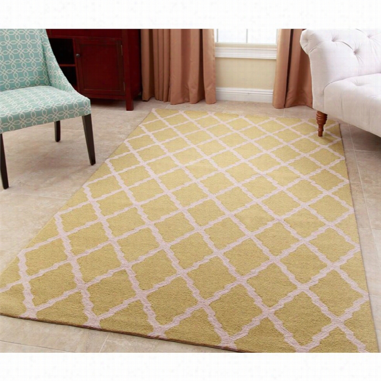 Abbyson Living Bosh 8' X 10' New Zealand Wool Rug In Honeyde Wgreen