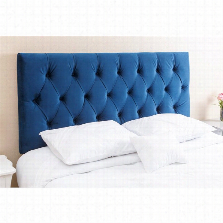 Abbyson Living Dakota Queen Full Tufted Headboard In Navy Bl Eu