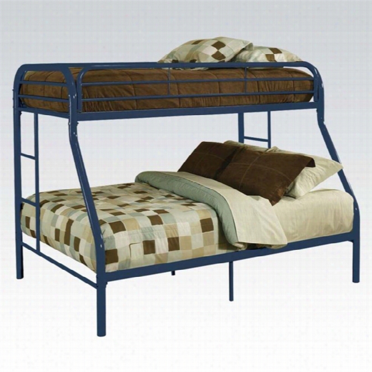 Acme Furniture Tirtan Twin Over Full Bunk Bed In Blue