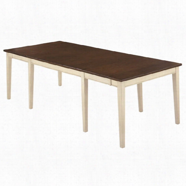 Ashley Whitesburg Extendable Dining Table In Brown And Cottae White