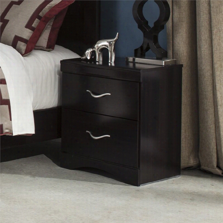 Ashley Zanbury  2 Drawer Wood Nightstand In Merlot