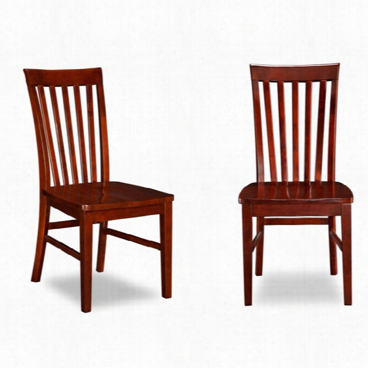 Atlantic Furniture Mission Idning Chairs In Walnut (set Of 2)