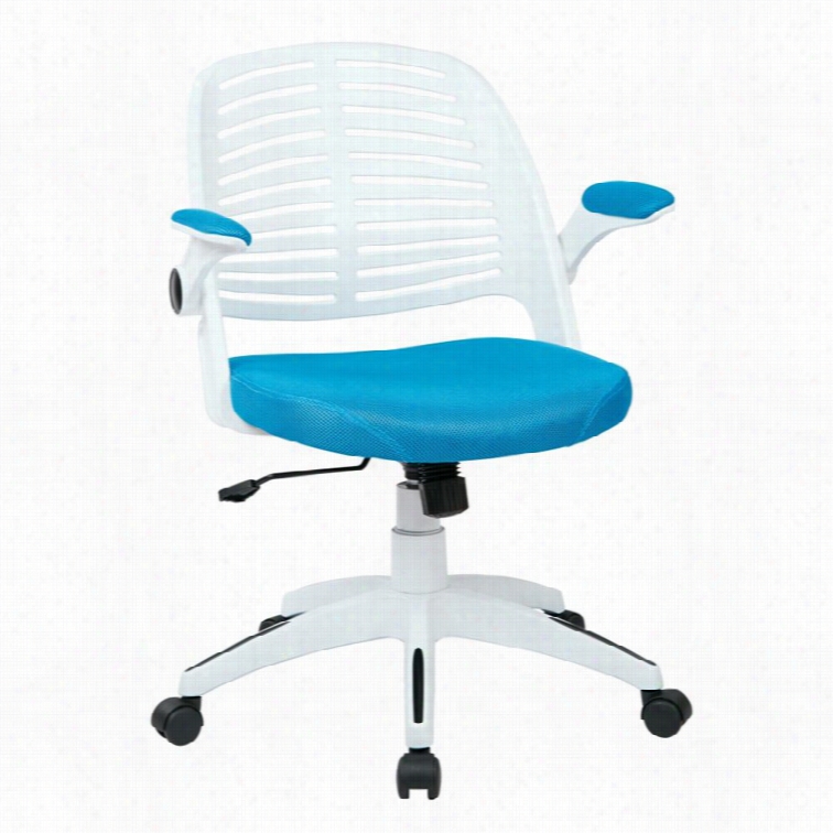 Avenue Six Tyler Blue Office Chair With Frame In White