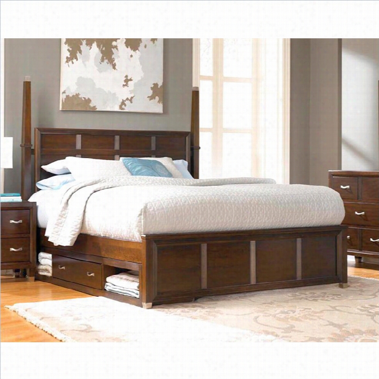 Broyhill Eastlake 2p Oster Siingle Underbed Storage Bed In Brown Cherry