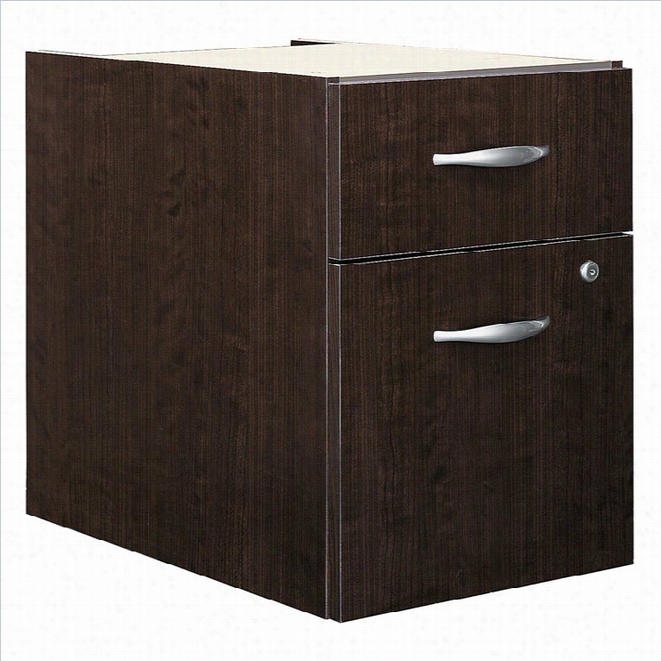 Bush Bbf Series C 2 Drawer 3/4 Pedestal (assembled) In Mocha Cherry