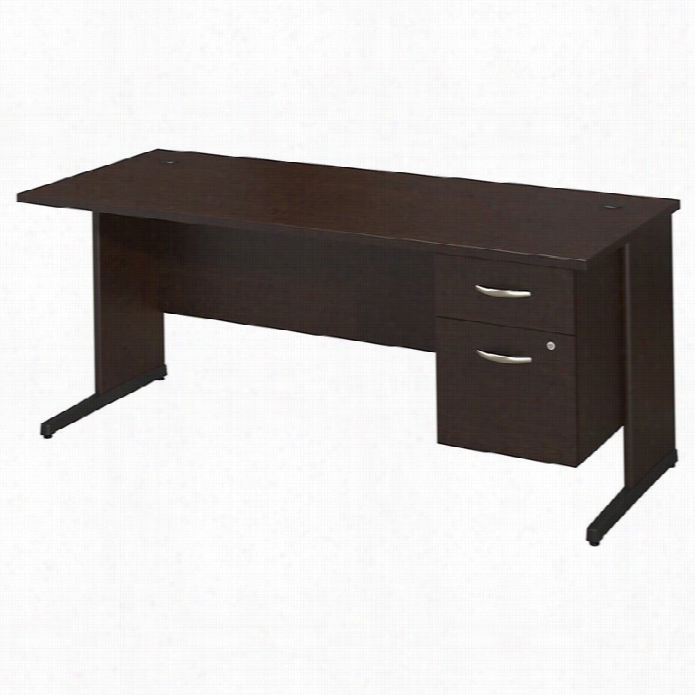 Bush Bbf Series C Elite 72w X 30d C Leg Computer Desk In Mocha Cherry