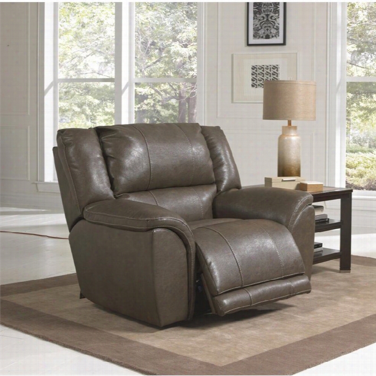 Catnapper Carmine Lay Flat Power Leather Recliner Insmoke