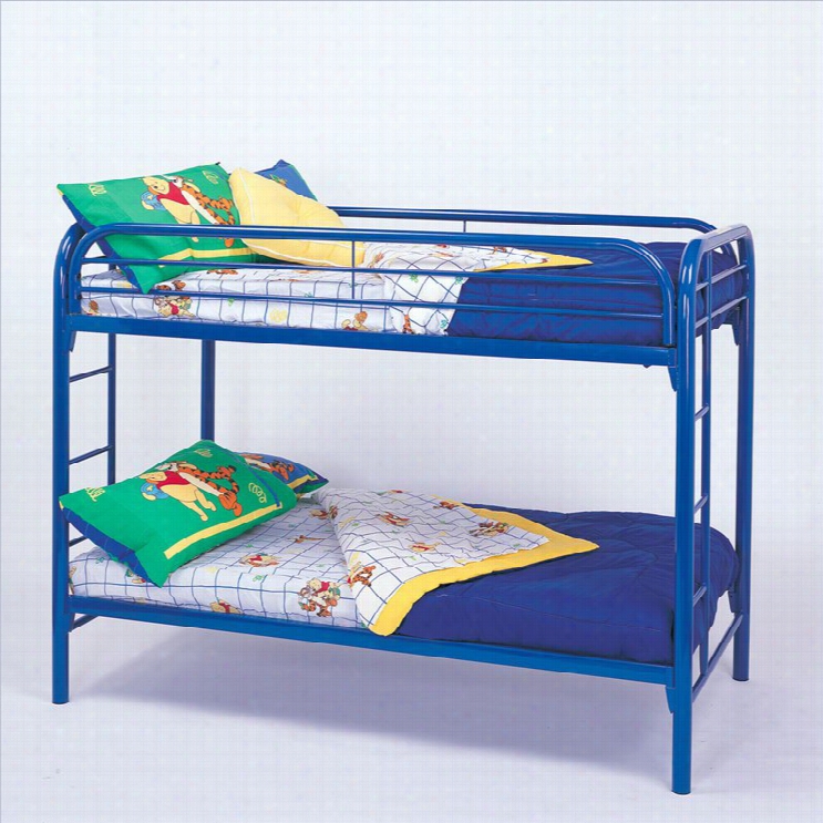 Coaster Toby Twin Over Twin Metal Lie  Bed In Blue Finish