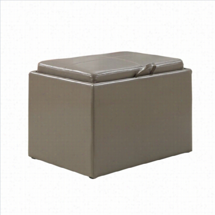 Conveniece Concepts Designs4comfort Accent Storage Ottoman - Grey