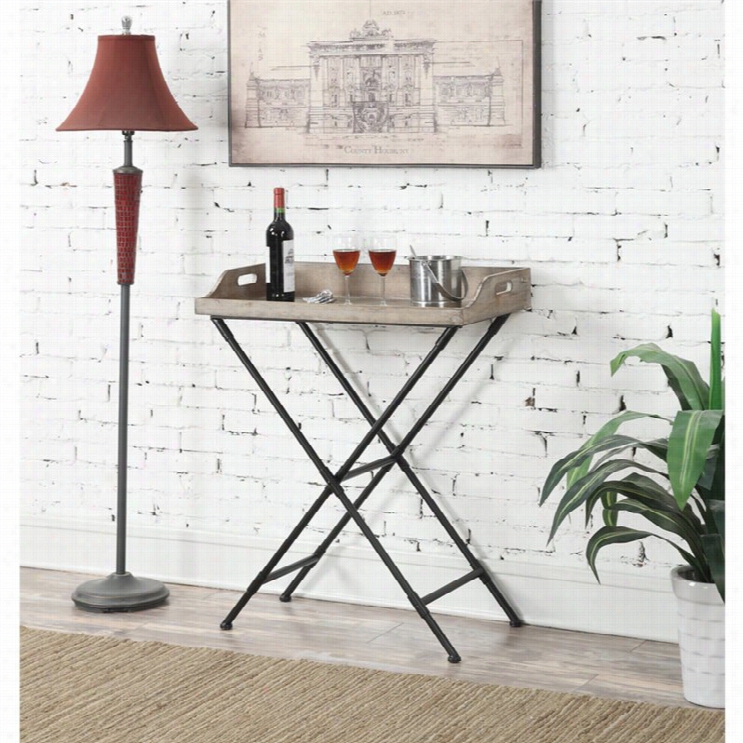 Convenience Concepts Wyomingfolding Serviing Bar Table In Black