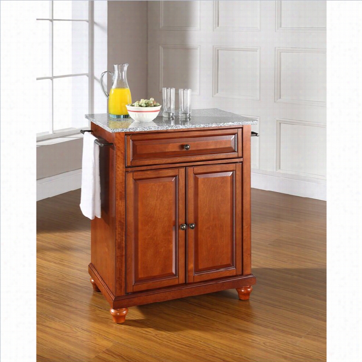 Crosley Furniture Cambridge Solid Granite Top Kitchen Island In Cherry