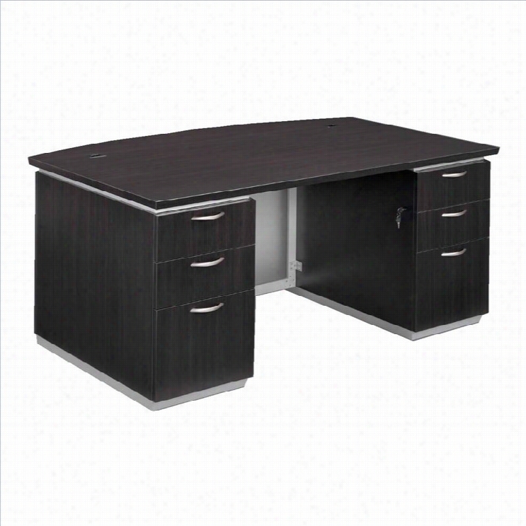 Dmi Pimlico Laminate Executive Bow Feont Desk (flat Pack)