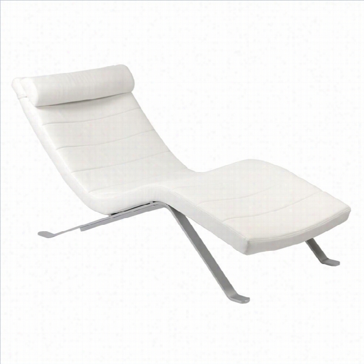 Eurostyle Gidla Lounnge Chair In White With Silver Plebeian