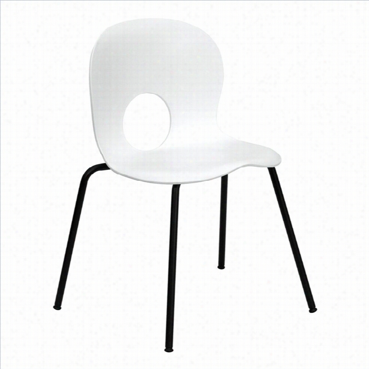 Flash Furniture Herculees Designer Lastic Stacking Chair In  White