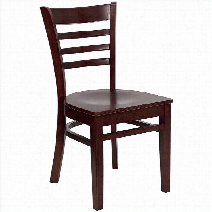 Flash Frniture Hercules Dining Chair In Mahogany With Burgundy Seat