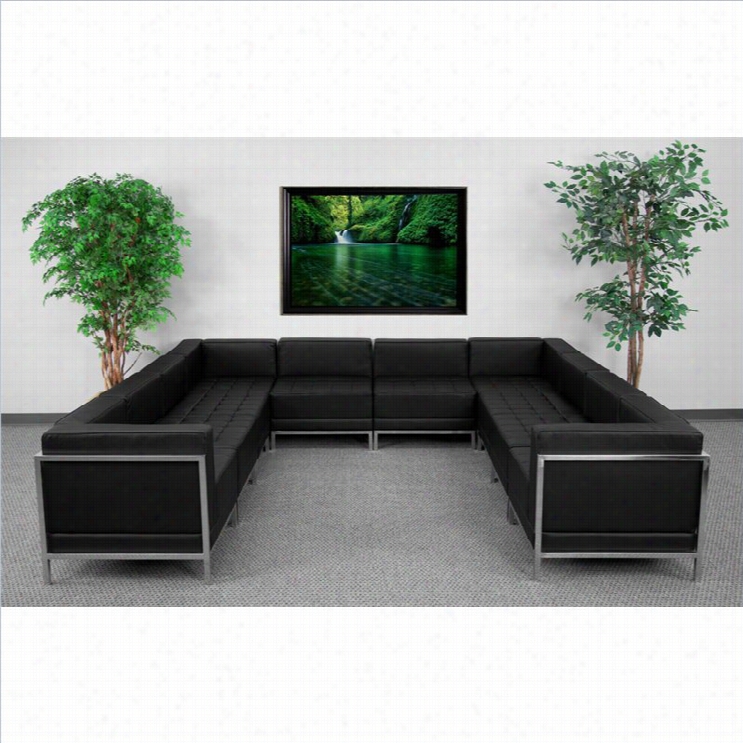 Flash Furniture Hercules Imagination Series 10-piece Reception Configuration In Black