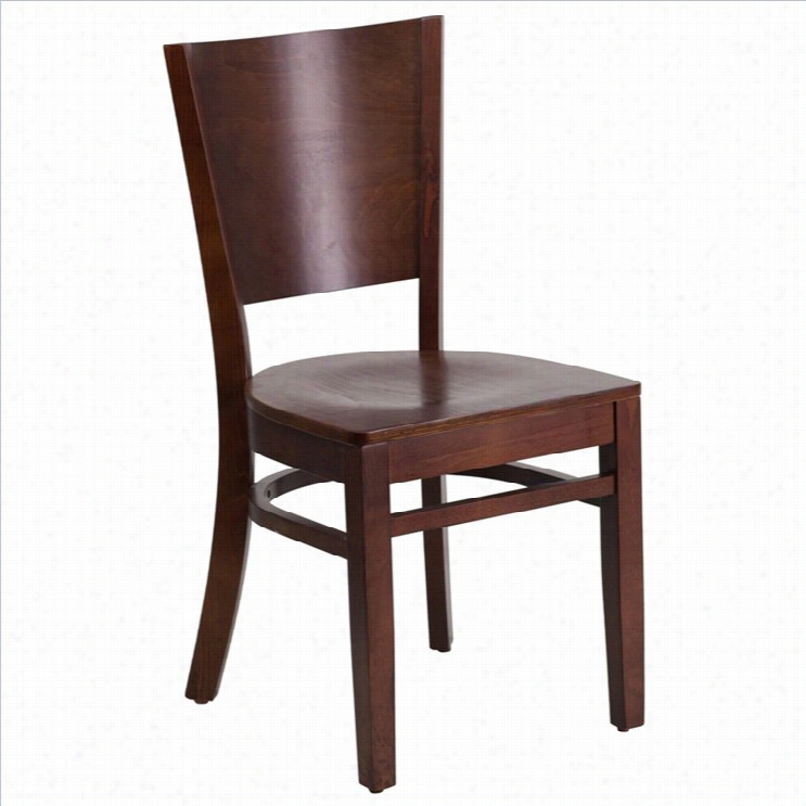 Flash Furniture L Acey Series Restaurant Dining Chair In Walnut