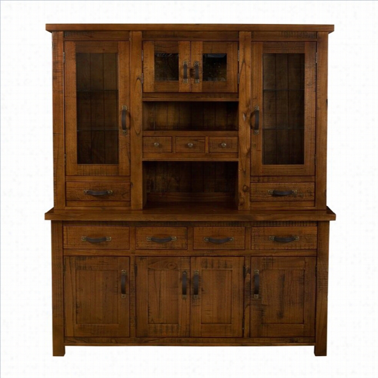 Hi Llsdale Outback Buffet And Hutch In Distressed Chestnut