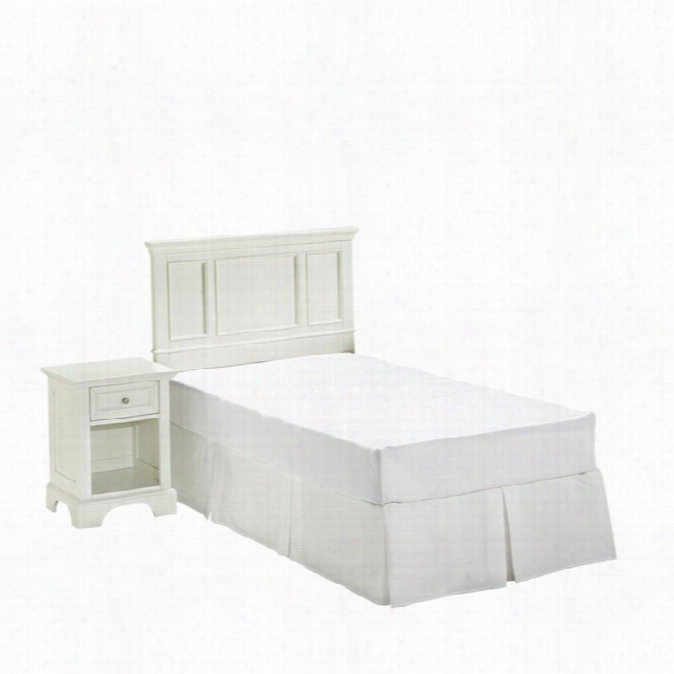 Home Styles Naples Twin Headboard 2 Piece Bedroom Set In White