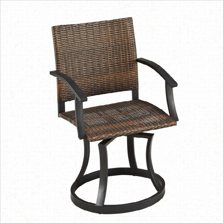 Home Styles Newport Outdoor Swivel Chair In Black Finsih